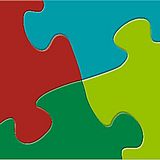 Vier Puzzlesteile in verschiedenen Farben sind miteinander verbunden. Sie stellen die aufeinander abgestimmten Beratungsangebote der TU Clausthal dar.